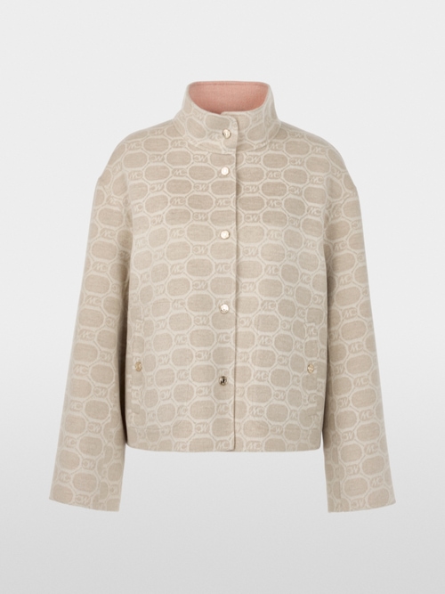 Veste réversible en laine mélangée avec imprimé logo en chaîne