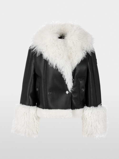 Jacket with faux fur trim