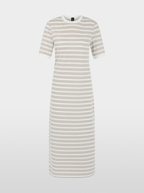 Robe double épaisseur à rayures en lurex