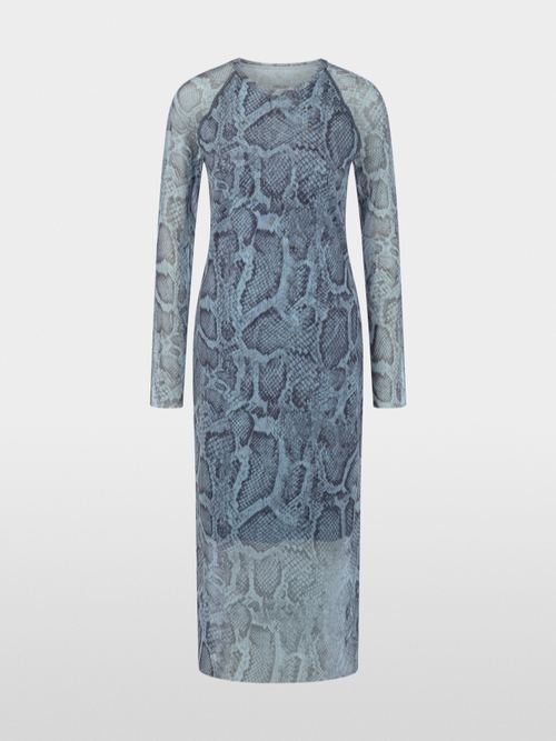 Mesh dress with animal print