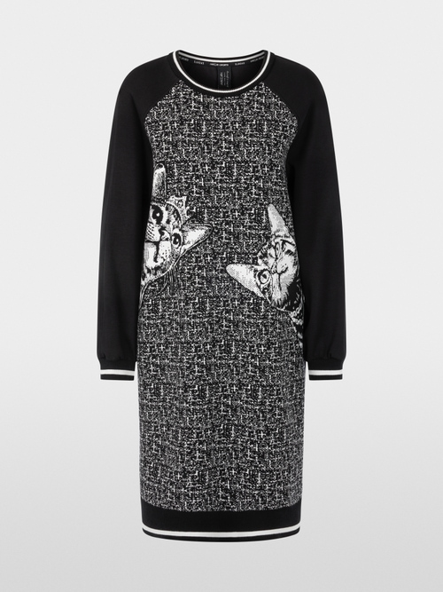 ‘Knitted in Germany’ print dress