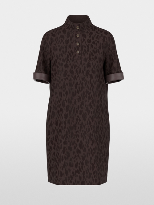 Faux suede dress with leopard print