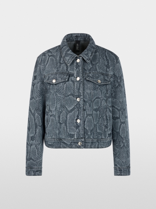 Denim jacket with animal print