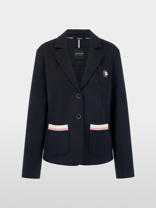 Blazer à col à revers et patch floral