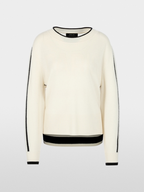 Knitted jumper with lettering