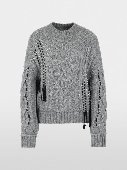 Cable-knit jumper with details