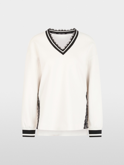 Sweatshirt with delicate lace details