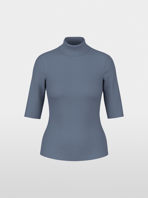 Basic shirt with stand-up collar