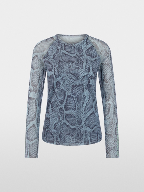 Mesh shirt with animal print