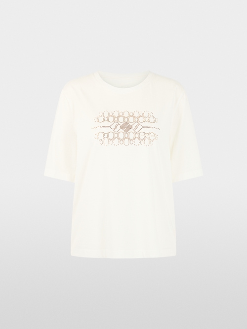 T-shirt en coton avec petites pierres Hotfix