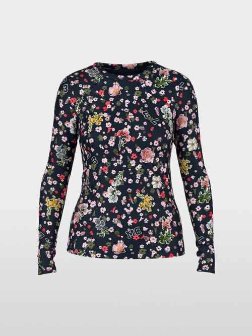 T-shirt à manches longues à imprimé floral sur toute la surface