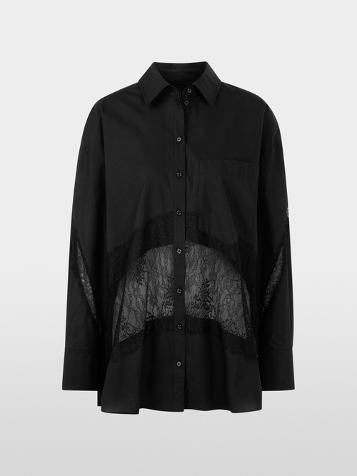 Blouse with lace inserts