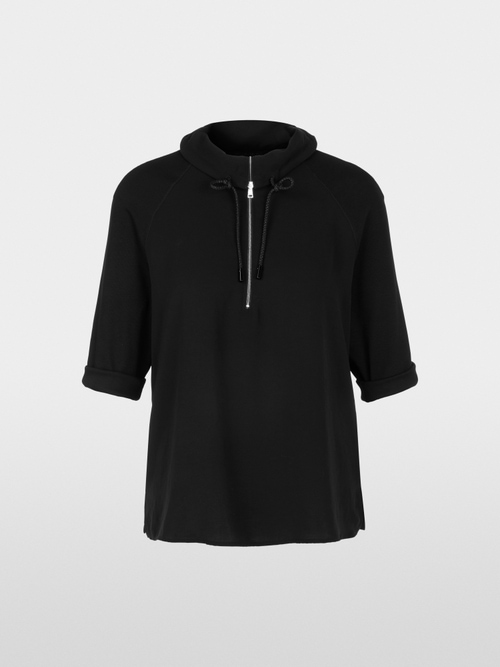 Troyer-style blouse with fine rib