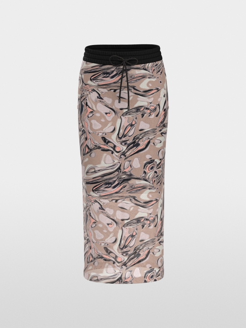 Calf-length printed skirt
