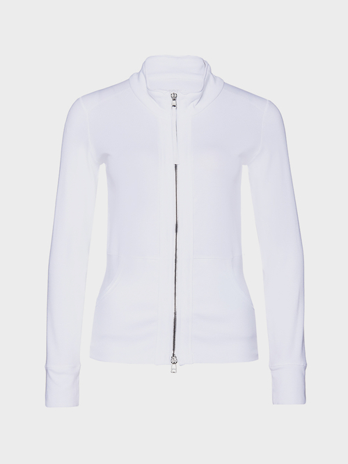 Veste zippée finement côtelée