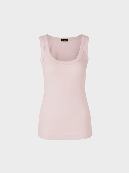 Fine-ribbed tank top
