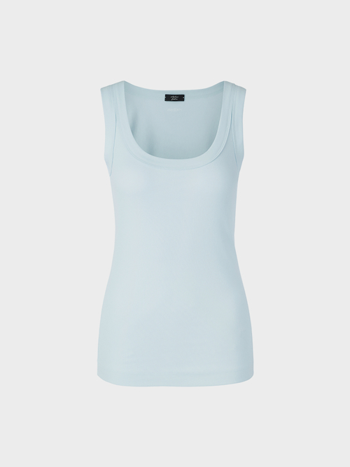 Fine-ribbed tank top