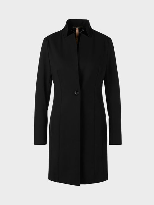Clean-cut coat in scuba jersey