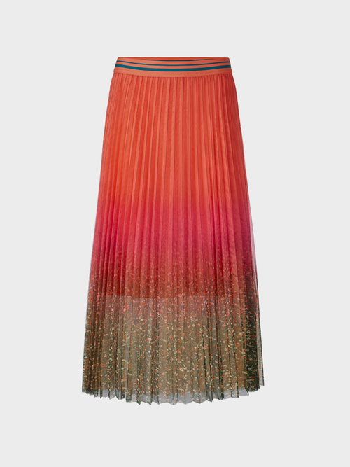 Plisseerock mit Millefleurs-Print