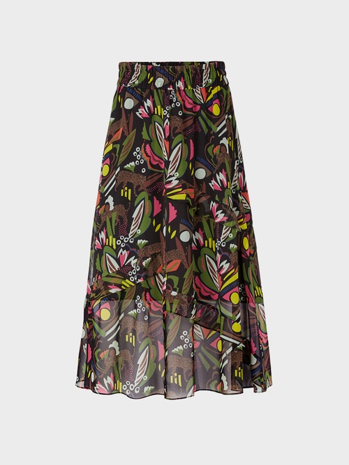 Schwingender Rock mit Jungle-Print