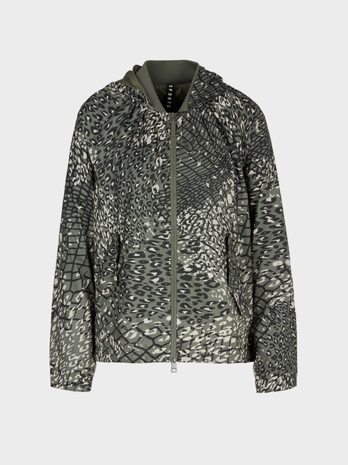 Outdoor-Jacke mit Leo-Mesh-Druck
