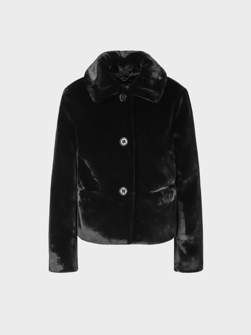Velvety faux fur jacket