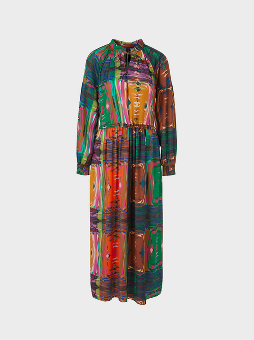 Robe longue en satin fluide
