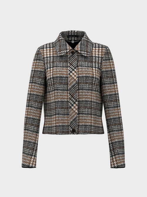 Veste à carreaux en laine mélangée