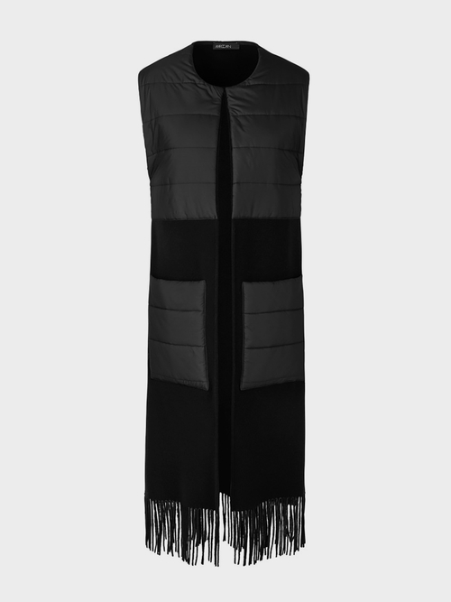 Veste cape sans manches à empiècements