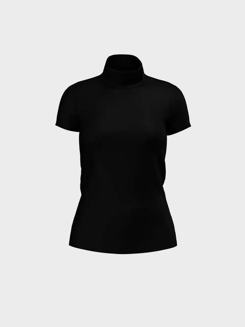 Jersey-T-Shirt mit Rollkragen