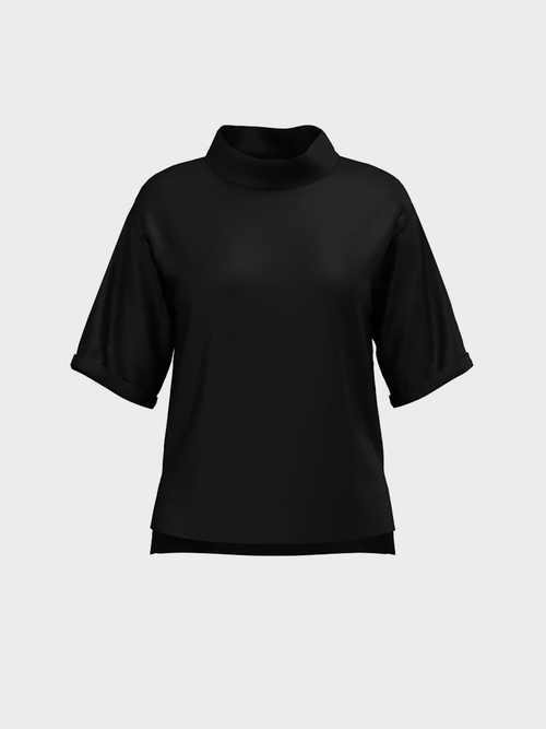 Baumwollshirt mit Stehkragen