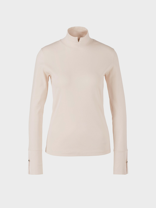 Stand-up collar top in cotton jersey