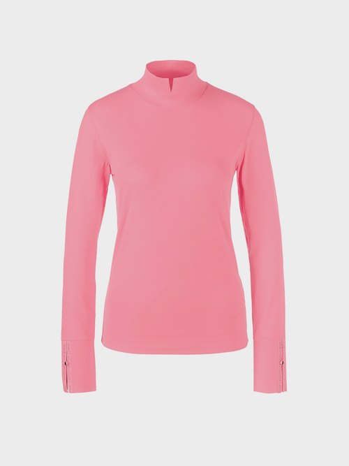 Stand-up collar top in cotton jersey