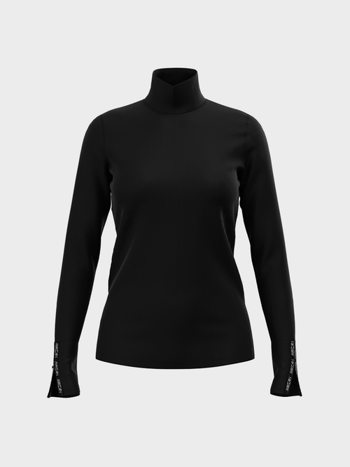 Stand-up collar top in cotton jersey