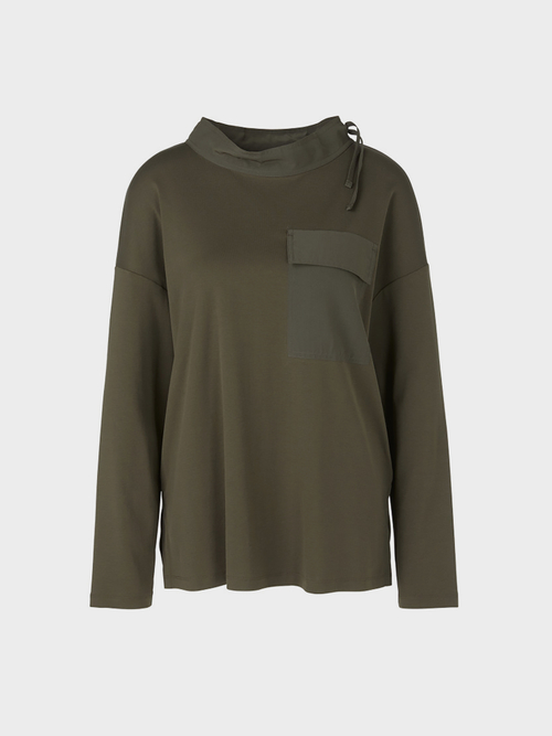 Jersey top with silk appliqués