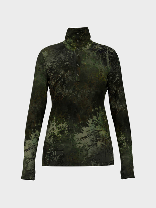Tee-shirt imprimé à col montant