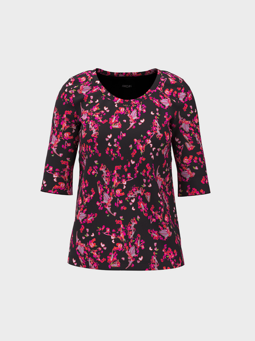 Katoenen shirt met glanzende print