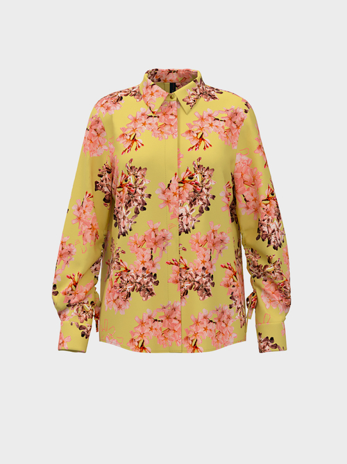 Gebloemde blouse van viscose en zijde