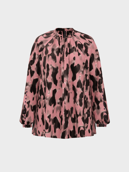 Weite Print-Bluse aus Satin