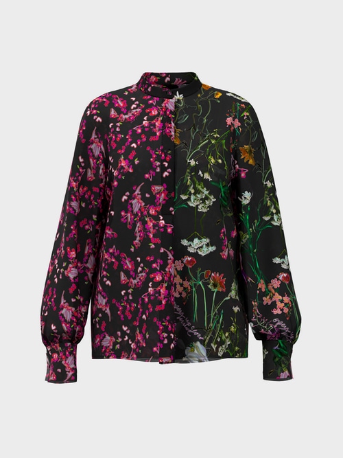 Print-Bluse aus Viskose und Seide