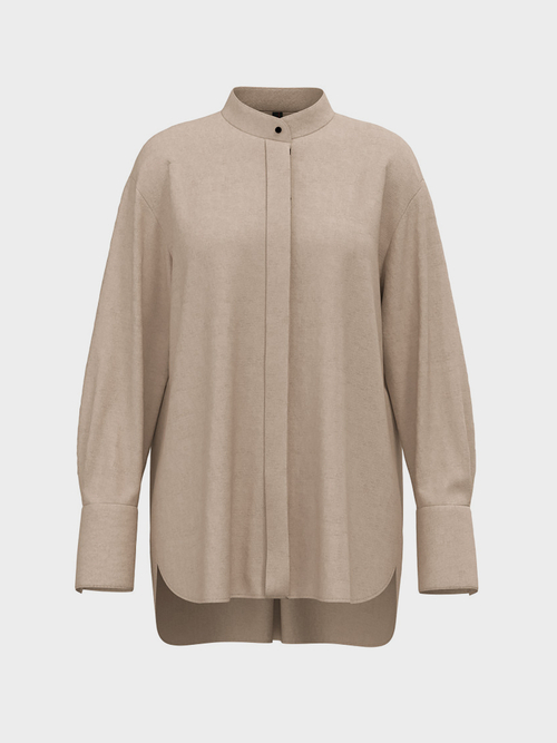 Longue chemise en laine mélangée