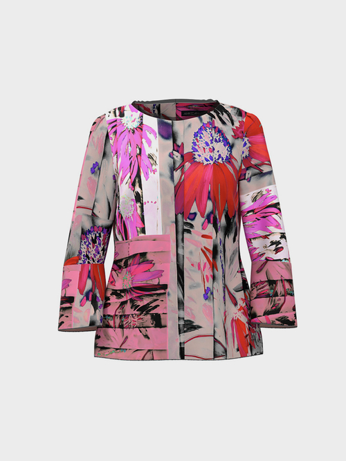 Blouse-style top in viscose and silk