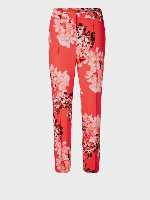 Floral pants with pintucks