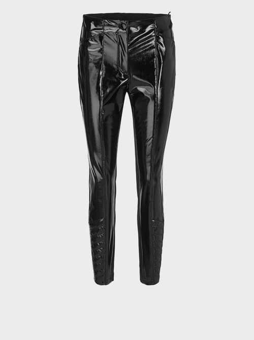 Pantalon verni brillant style motard