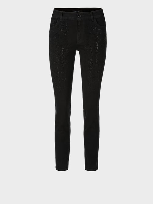 Drainpipe jeans with glitter effect