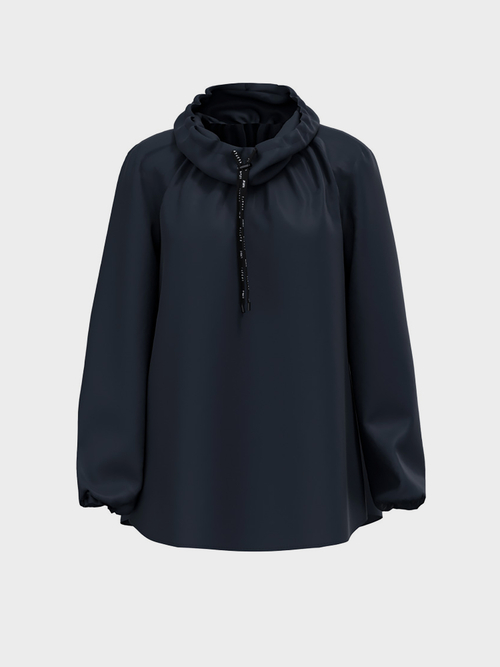 Blouse-style top in viscose and silk