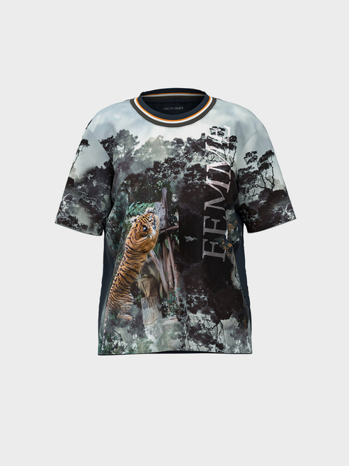 Tee-shirt chemisier à motif jungle