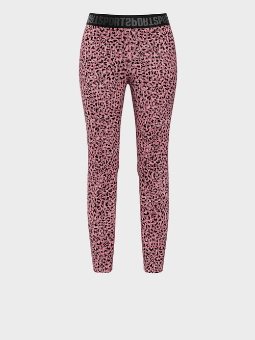 Pants with icon and leopard print