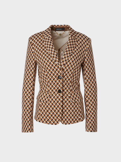 Jersey blazer with graphic pattern