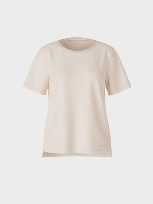 Cotton T-shirt with silk edging